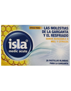 MOLESTIAS GARGANTA Y RESFRIADO SABOR MIEL Y CITRICOS ISLA MEDIC ACUTE 20 PASTILLAS BLANDAS